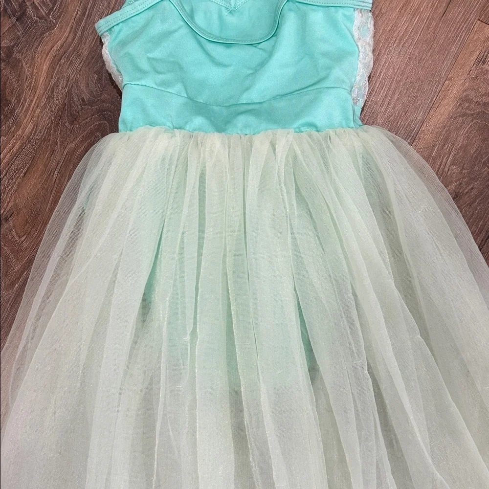 La Petite Ballerina costume size SC beautiful turquoise & green sequined w/bow